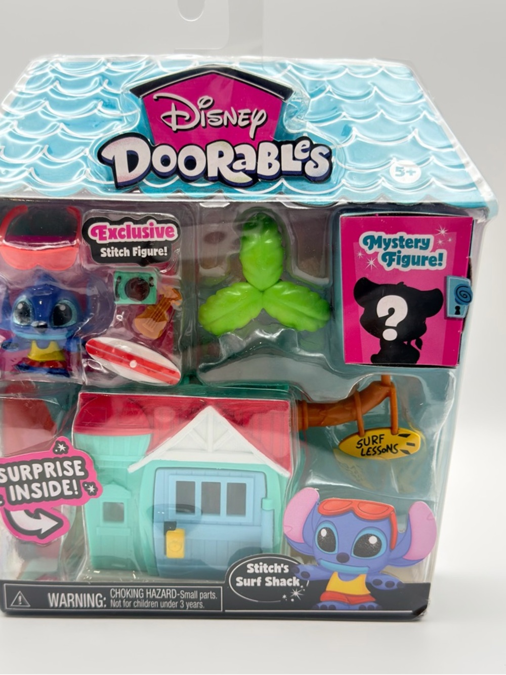 Disney Doorables Stitch Surf Shack Playset - Blue, Pink & Green